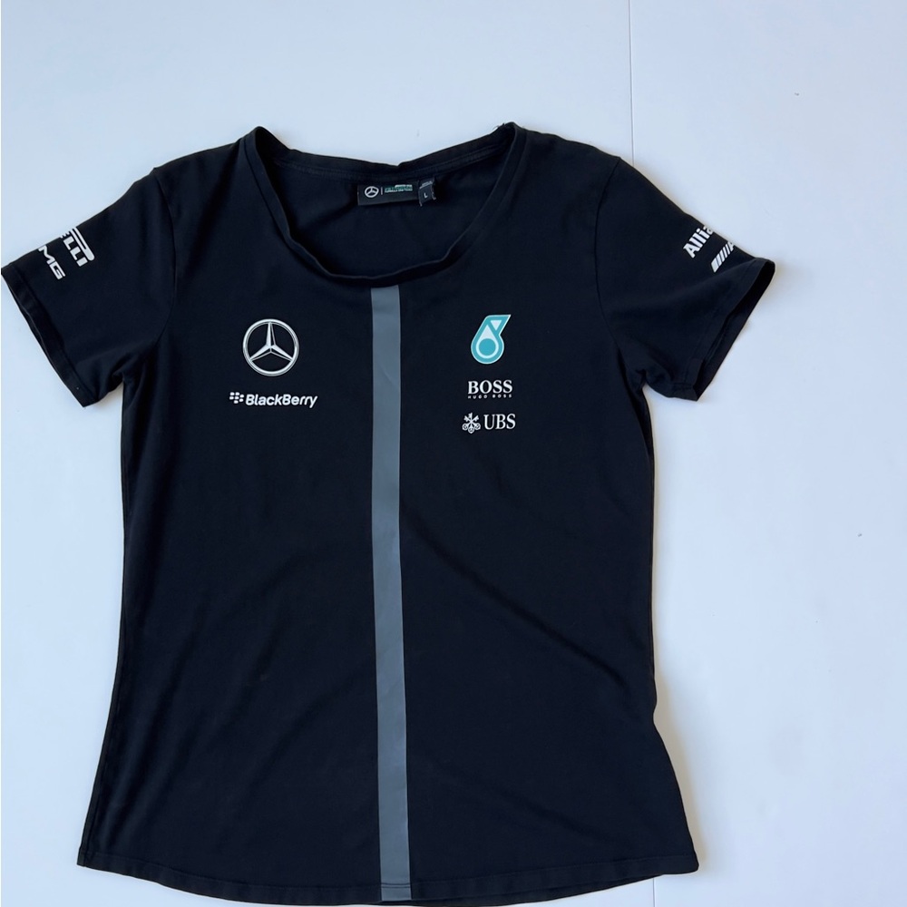 Mercedes AMG Petronas Black Logo Tee